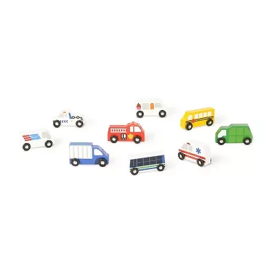 Melissa & Doug Wooden Town Vehicles Set