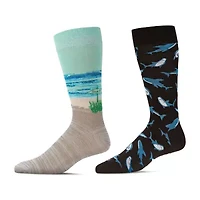 MeMoi Mens 2 Pair Crew Socks