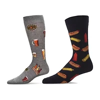 MeMoi Mens 2 Pair Crew Socks