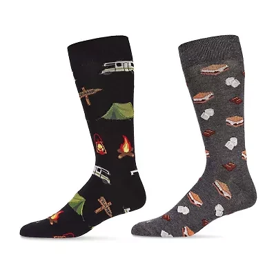 MeMoi Mens 2 Pair Crew Socks