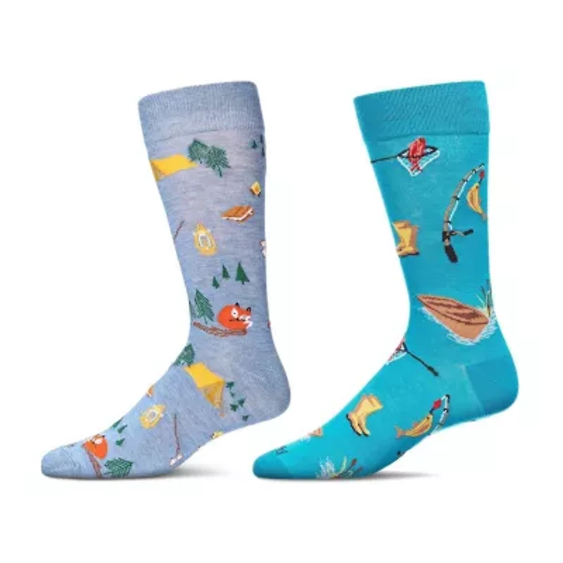 MeMoi Mens 2 Pair Crew Socks