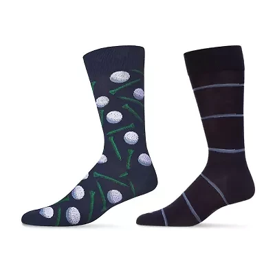 MeMoi Golf Mens 2 Pair Crew Socks