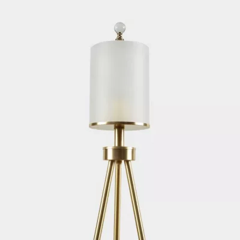 INK+IVY Pacific Metal Tripod Floor Lamp with Glass Shade