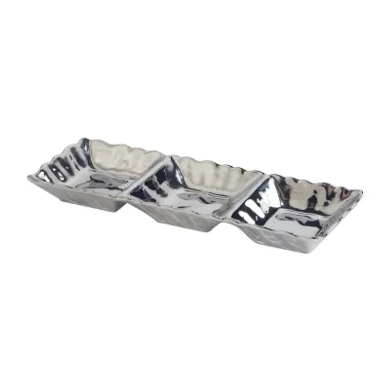 Certified International Silver Coast Porcelain Divided Tray