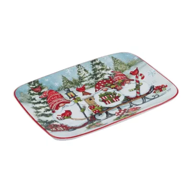 Certified International Christmas Gnomes Serving Platter