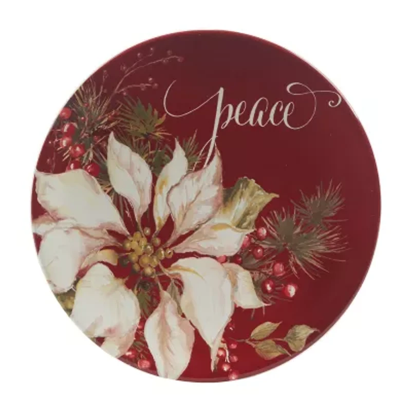 Certified International Winters Joy 4-pc. Earthenware Dessert Plate