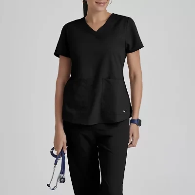 Grey's Anatomy™ by Barco Classic 71166 Aubrey 2-Pocket Womens Plus Tall V Neck Short Sleeve Tag Free Scrub Top