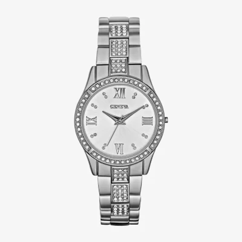 Womens Crystal-Accent Bracelet Watch
