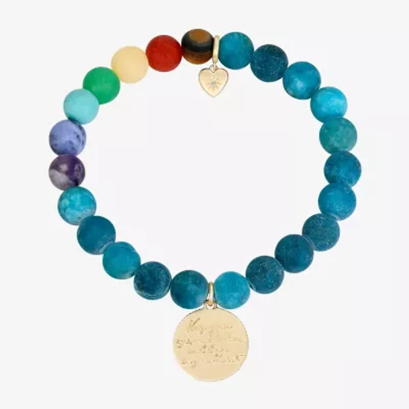 Footnotes Womens Multi Color Cubic Zirconia Moon Beaded Bracelet