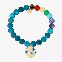 Footnotes Womens Multi Color Cubic Zirconia Moon Beaded Bracelet