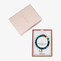 Footnotes Womens Multi Color Cubic Zirconia Moon Beaded Bracelet