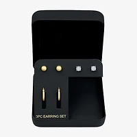 Diamond Addiction (G-H / Si2-I1) Womens 1/4 CT. T.W. Lab Grown White Diamond 10K Gold 3 Pair Earring Set