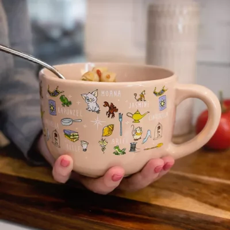 Disney Collection Princess 24 Oz Soup Mug With Lid 2-pc. Princess Coffee Mug