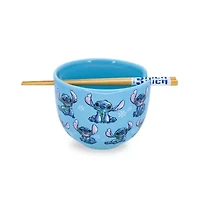 Disney Collection Lilo & Stitch 20 Oz Bowl With Chopsticks 3-pc. Ceramic Dinnerware Set
