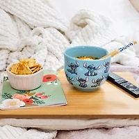 Disney Collection Lilo & Stitch 20 Oz Bowl With Chopsticks 3-pc. Ceramic Dinnerware Set