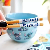 Disney Collection Lilo & Stitch 20 Oz Bowl With Chopsticks 3-pc. Ceramic Dinnerware Set