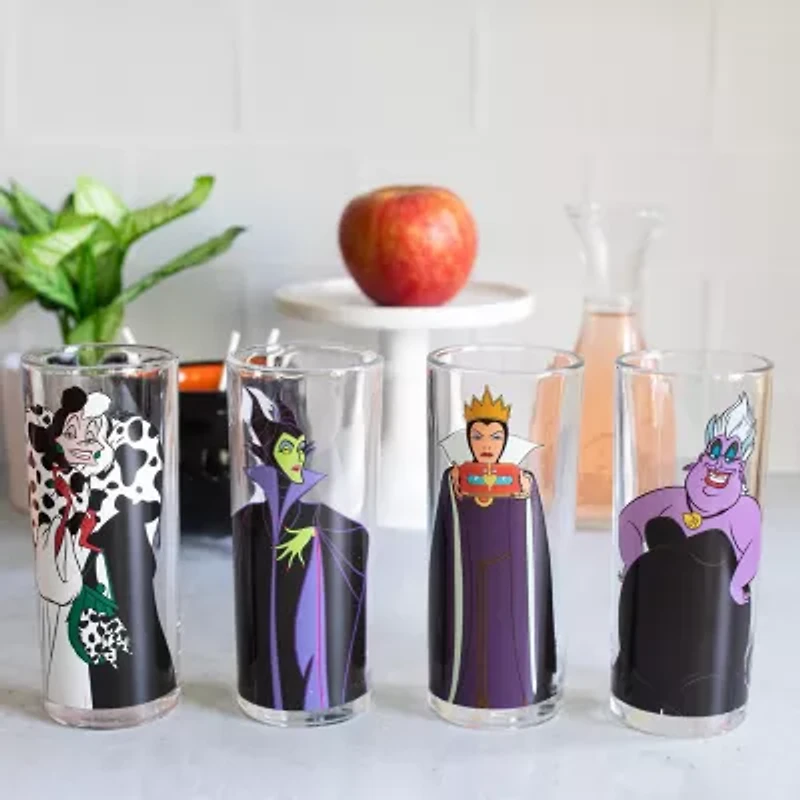 Disney Collection Villains 4 Piece 10 Oz Tumbler Set 4-pc. Tumbler Glass