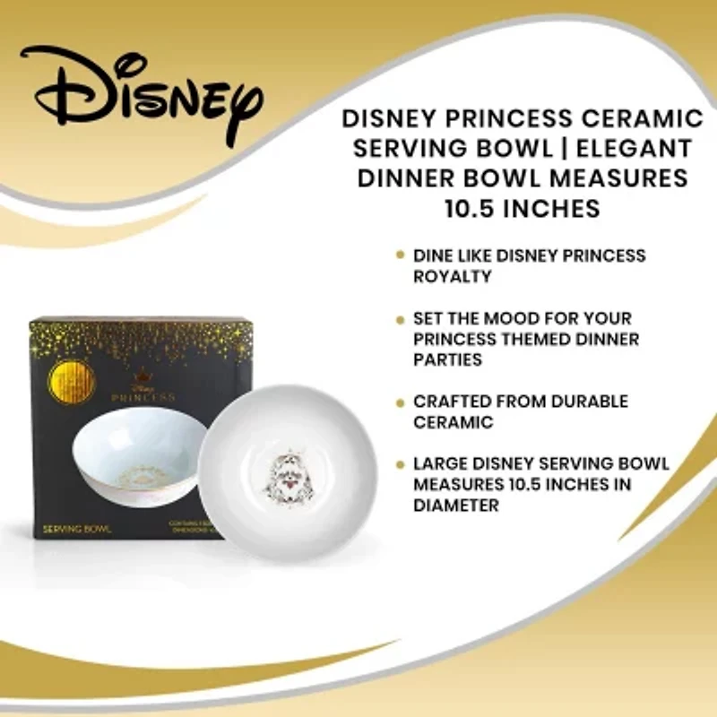 Disney Collection Princess 10.5 Inch Serving Bowl Ceramic Dinnerware Set