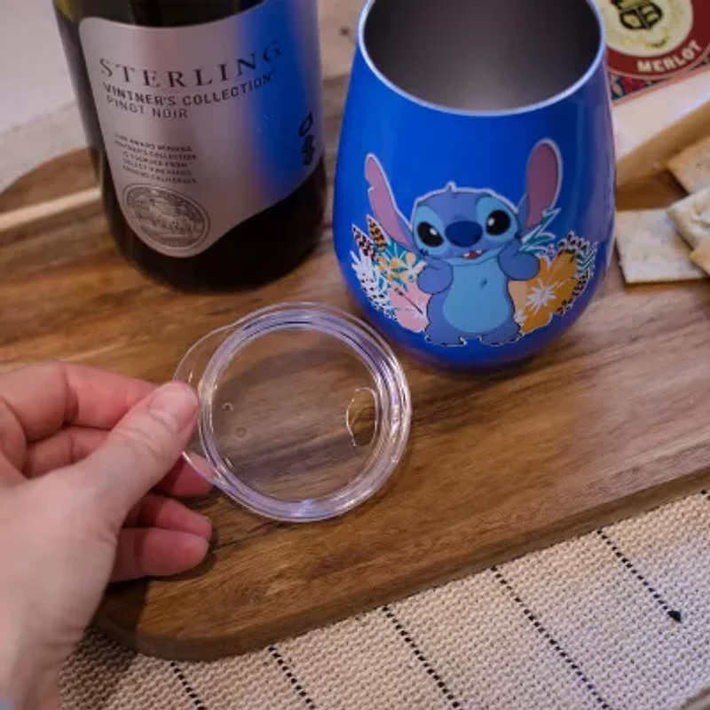 Disney Collection 10 Oz Tumbler With Lid Lilo & Stitch Tumbler Glass