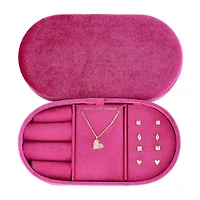 olivia and jackson Travel Case Womens Cubic Zirconia Heart Round Marquise 5-pc. Jewelry Set