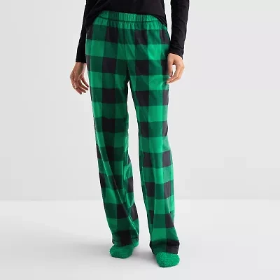 Sleep Chic Womens Fleece Pajama Pants With Sock