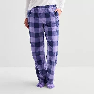 Sleep Chic Womens Fleece Pajama Pants With Sock