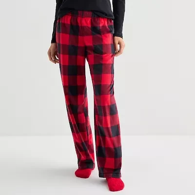 Sleep Chic Womens Fleece Pajama Pants With Sock