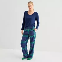 Sleep Chic Womens Fleece Pajama Pants With Sock