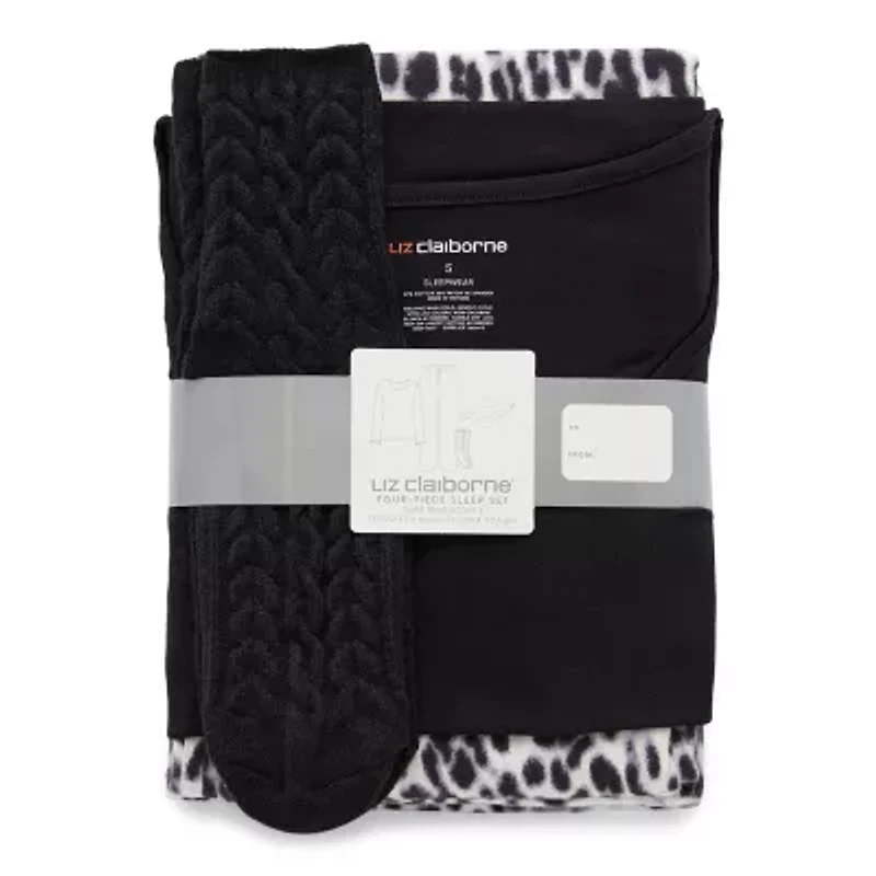 Liz Claiborne Womens Long Sleeve 4-pc. Pajama Sets