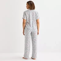 Liz Claiborne Cool and Calm Womens Short Sleeve 2-pc. Pajama Sets