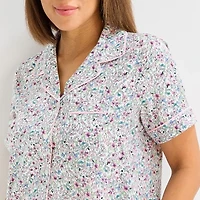 Liz Claiborne Cool and Calm Womens Short Sleeve 2-pc. Pajama Sets