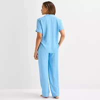 Liz Claiborne Womens Short Sleeve 2-pc. Pajama Sets