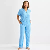 Liz Claiborne Womens Short Sleeve 2-pc. Pajama Sets