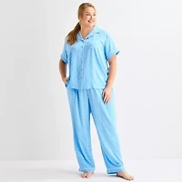 Liz Claiborne Womens Short Sleeve 2-pc. Pajama Sets