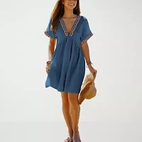 CUPSHE Womens Petite Short Sleeve A-Line Dress