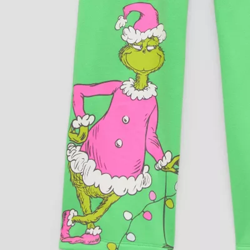 Little & Big Kid Girls Regular Fit Grinch Fleece Pull-On Pant