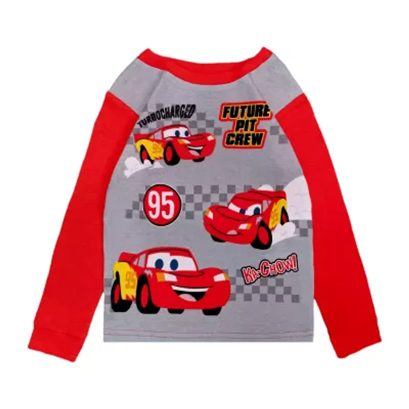 Disney Collection Toddler Boys Cars Crew Neck Long Sleeve 4-pc. Pajama Sets