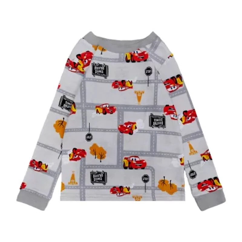 Disney Collection Toddler Boys Cars Crew Neck Long Sleeve 4-pc. Pajama Sets