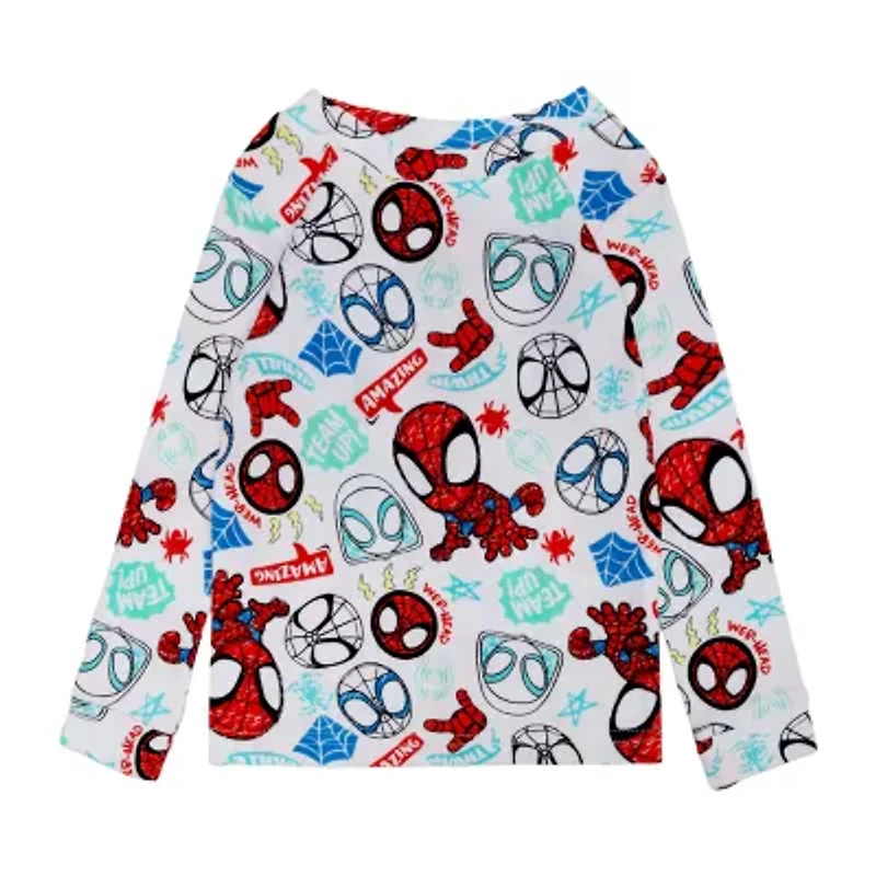 Disney Collection Toddler Boys Spiderman Crew Neck Long Sleeve 4-pc. Pajama Sets