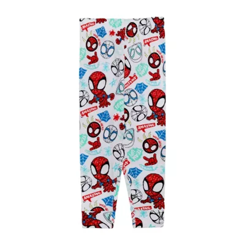 Disney Collection Toddler Boys Spiderman Crew Neck Long Sleeve 4-pc. Pajama Sets