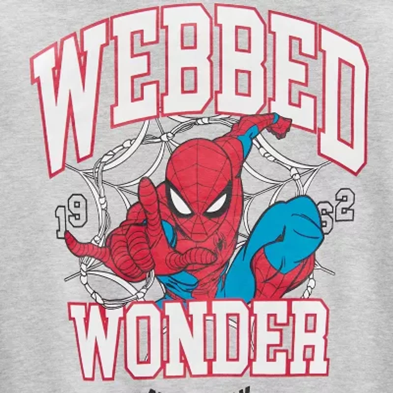 Disney Collection Little & Big Kid Boys Spiderman Fleece Midweight Varsity Jacket