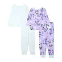 Disney Collection Toddler Girls Frozen Crew Neck Long Sleeve 4-pc. Pajama Sets