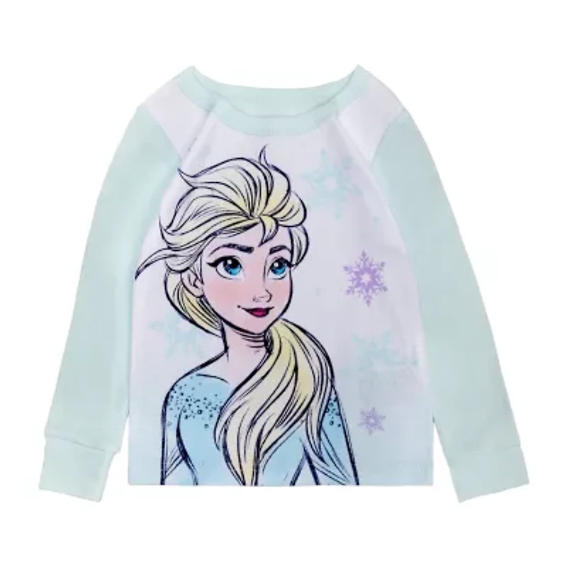 Disney Collection Toddler Girls Frozen Crew Neck Long Sleeve 4-pc. Pajama Sets