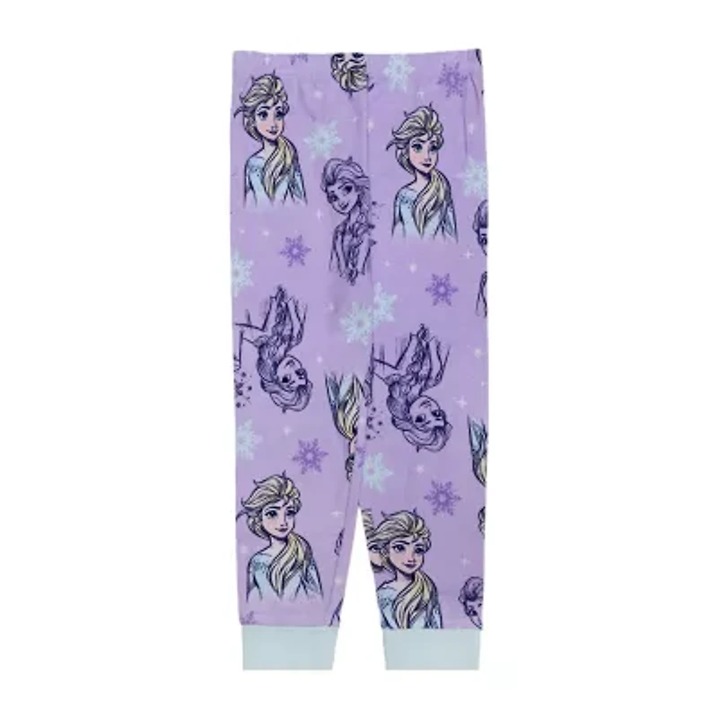 Disney Collection Toddler Girls Frozen Crew Neck Long Sleeve 4-pc. Pajama Sets