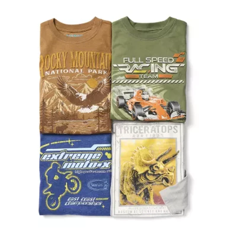 Thereabouts Little & Big Kid Boys Crew Neck Long Sleeve Regular Fit Graphic T-Shirt