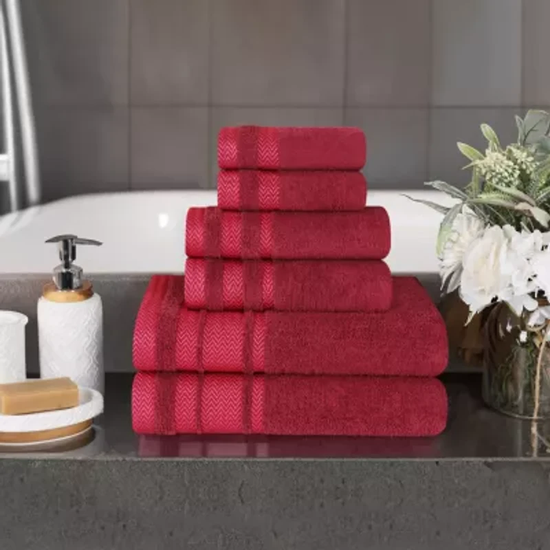 SUPERIOR® Hays Collection | 100% Cotton 6-pc. Quick Dry Solid Bath Towel Set