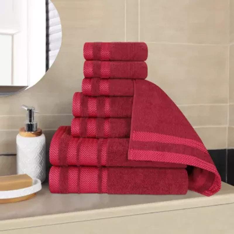 SUPERIOR® Hays Collection | 100% Cotton 8-pc. Quick Dry Solid Bath Towel Set