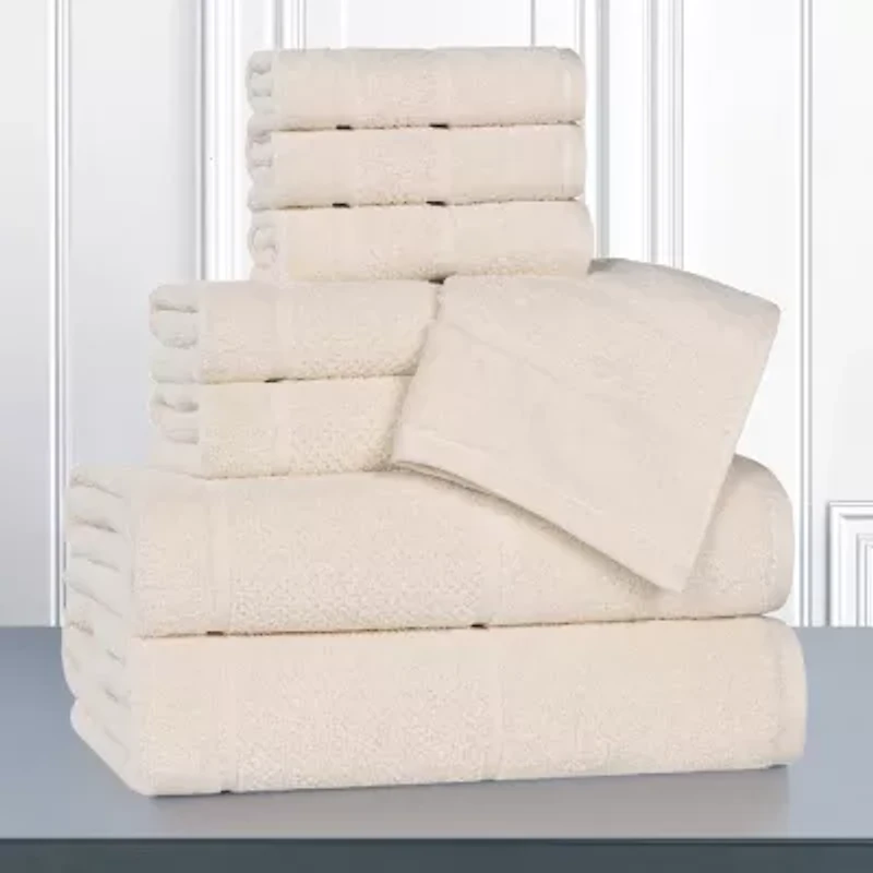 SUPERIOR® Mile Collection | 80% Cotton 20% Viscose 8-pc. Quick Dry Solid Bath Towel Set