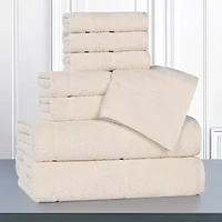 SUPERIOR® Mile Collection | 80% Cotton 20% Viscose 8-pc. Quick Dry Solid Bath Towel Set