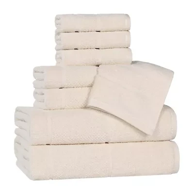 SUPERIOR® Mile Collection | 80% Cotton 20% Viscose 8-pc. Quick Dry Solid Bath Towel Set